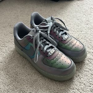 Size 6.5Y Iridescent Nike Air Forces